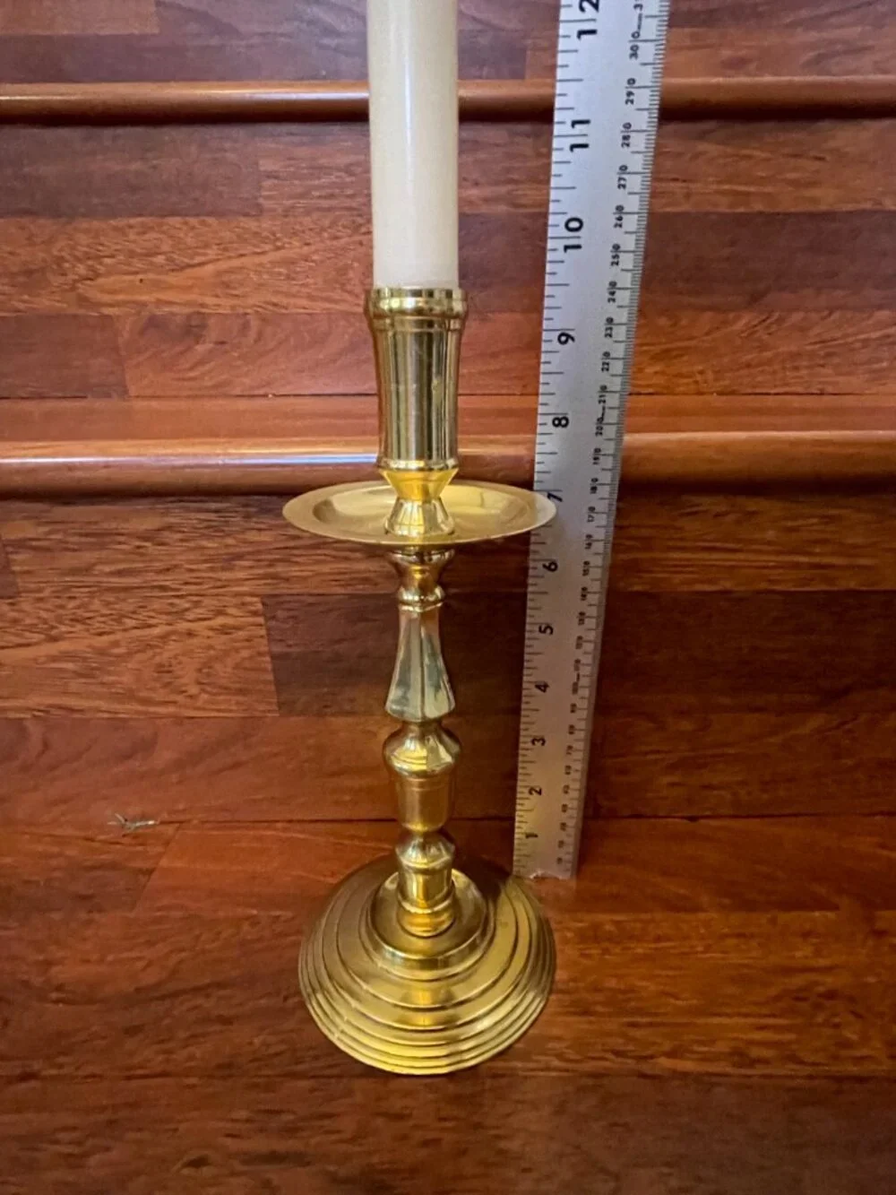 VTG Bombay Co Brass Candlestick Holder Approx 9.5” Felt Bottom Base Incl Candle